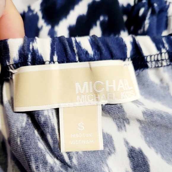 Michael Kors Women's Dress Geometric Pattern Blue White 3/4 Sleeve Size Small - Picture 10 of 12